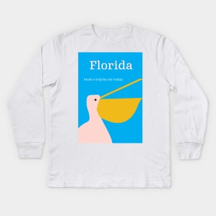 Florida vintage style travel poster Kids Long Sleeve T-Shirt